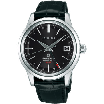 Horlogeband Seiko 9S86-00C0 / SBGJ019G Leder Zwart 19mm